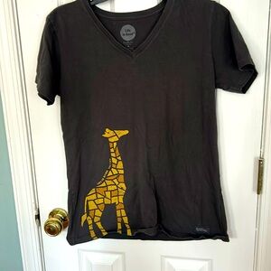 ♠️ Life is Good Keep It Wild Giraffe Graphic V-Neck Crusher Tee